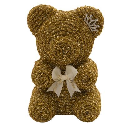 China New Automotive Fashion Mini Crystal Rose Bear Teddy Bear Valentine's Day Gift for Girlfriend for sale