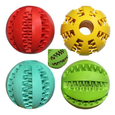 China Leaking Toy Dental Toothbrush Cleaning Dog Soft Rubber Pet Food Ball Dog Chew Toy for sale