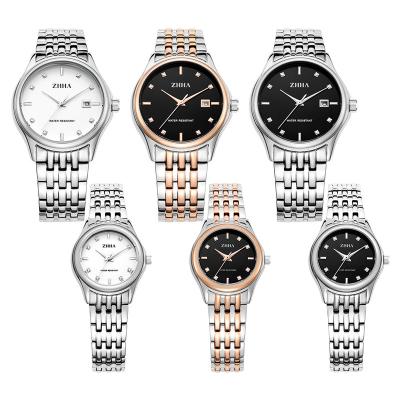 China China Automatic Couples Quartz Watch Cheap Hot Sale High Quality Stainless Steel Date Lovers Watch for sale