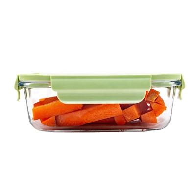 China 2021 heatable rectangular fresh-keeping lunch box with stomata picnic box glass fresh-keeping crisper for sale