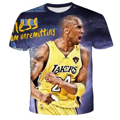 China 3d Anti-Shrink Printing Bryant Round Neck Fashion Basketball Short Sleeve Memorial Men's T-Shirt for sale