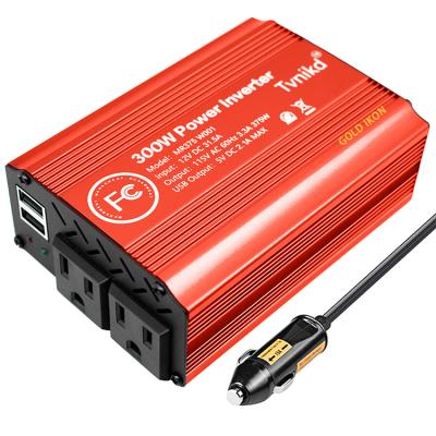 China Goldikon Household 300W Power Inverter 12v DC to 110v 220v AC Modified Sine Wave for Car Boats Trailers Trucks and Mobile Phone 12*9.8*5.3 cm for sale