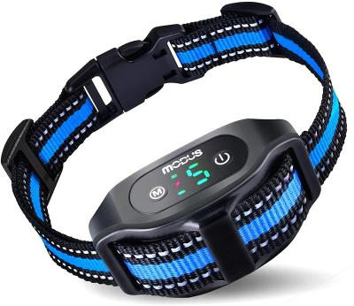 China Stocked Bark Collar for Dogs, Rechargeable Anti Bark Training Collar with Adjustable Sensitivity 5 Beep Vibration for sale