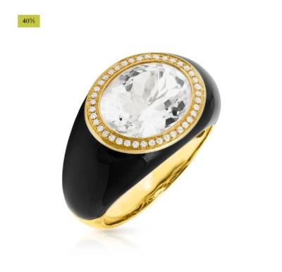 China Micro Insert 18K Gold Plated Blue Topaz Enamel Fashion Women's Brass Rings for sale