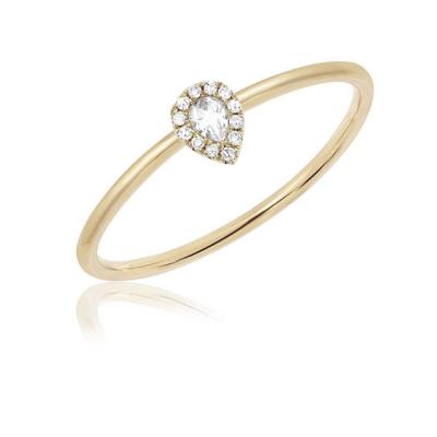 Chine 18K or Rhodium plaqué Teardrop Stack bague de fiançailles bijoux pour les marchés de pays à vendre