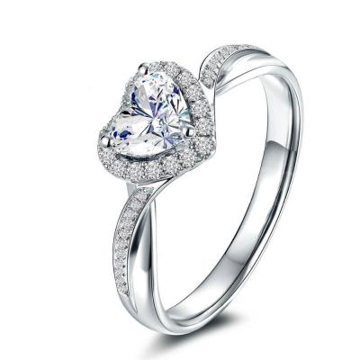 China Heart Delicate Weeding Rings 925 Sterling Silver Jewelry for Women Fashion Accessories for sale