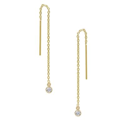 Cina 925 Sterling Sterling Simply 18k Gold Plaked Women's Drop Drop Dlowing Earring in vendita