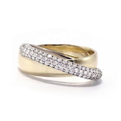 China Mode Unisex Rollringe Kuppel Diamantband Breitgold Plattiert Sterling Silberringe zu verkaufen