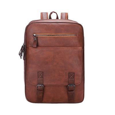 China The new Korean version of the business waterproof men's backpack outdoor PU backpack large capacity leisure travel backpack laptop bag for sale