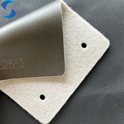 China 100 Polyester Non Woven Backing Technics PVC Leather Fabric Oil Wax Leather Soft Hand Feeling for sale