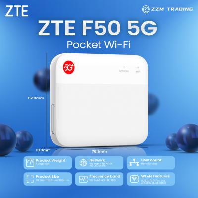 중국 오리지널 신형 잠금 없는 ZTE F50 5G 라우터 포켓 와이파이 1.6Gbps SA/NSA 5G 모바일 핫스팟 포켓 미니 와이파이 라우터 판매용