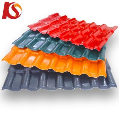 China Panel de tejas onduladas de plástico de peso ligero ASA PVC tejas de techo español con forma de bambú y longitud personalizada en venta