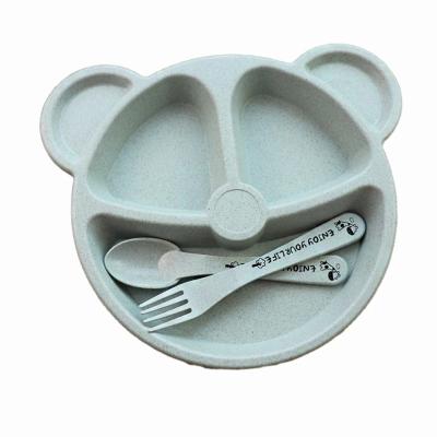 China New Viable 1 Set Fractal Bear Children Plate Set Easily Attract Children's Attention Increase Eat Interesting Designed For Children Tableware for sale