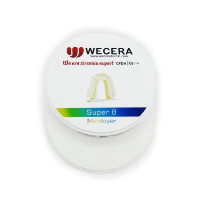 China 3D Pro Multilayer Pre Sintered Zirconia Blocks 16 Vita Colors OM1 OM2 OM3 for sale
