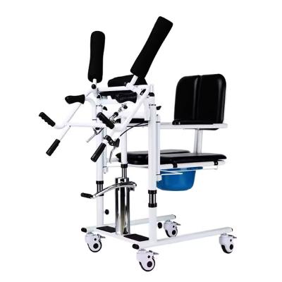 China Reliable Quality Adjustable Height Manual Patient Transfer Lift Chair Hydraulic Lift Wheelchair for Paralyzed Use for sale