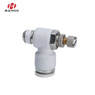 China Factory Bahoo SL Series 90 Degree Elbow Air Flow Speed Control Valve Throttle Trachea Plug-in Fit Quick Connector for sale