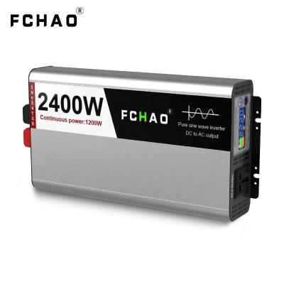 China FCHAO 1.2KW Off Grid Solar System For RV Trailer Camper Pure Sine Wave Power Inverter DC To AC With Two Blower Car Inverter 33*18*6.9cm for sale