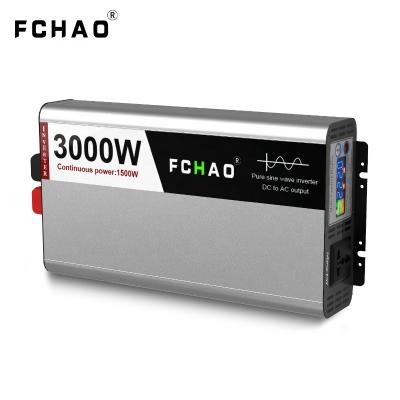 China FCHAO 1500W Power Inverter Pure Sine Wave DC To AC Off Grid Solar Power Inverter RV Invert Camping Products Fans CE 37*18*6.9cm for sale