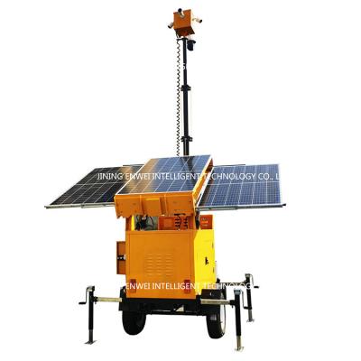 China Mobile Solar Power Camera CCTV Trailer Portable Surveillance Towers For Emergency Rescue Monitoring for sale