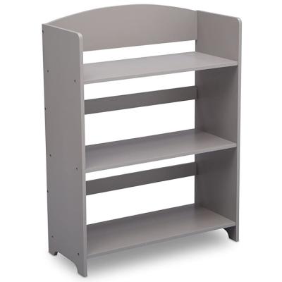 China Simple Design Kids Adjustable Wooden Shelf Gray (Height) Standing Bookcase For Kids for sale