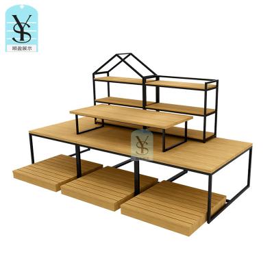 China Single-sided factory price New wooden supermarket shelf for store foods in retail shop gondola for sale