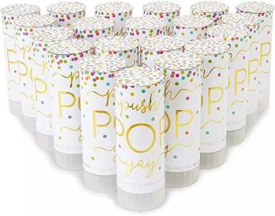China Mini canhão dos confetes por atacado do punho com papel de alta qualidade do ar do poder de PrintMetallic do banquete de casamento à venda