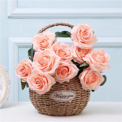 China 10 French style simulated rose bouquets, wedding decoration flowers, home decorations, simulated rose bouquets for sale