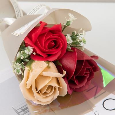 China Artificial rose bouquets, soap flowers, artificial flowers, graduation season souvenirs, gift boxes, cross-border wholesale for festivals for sale