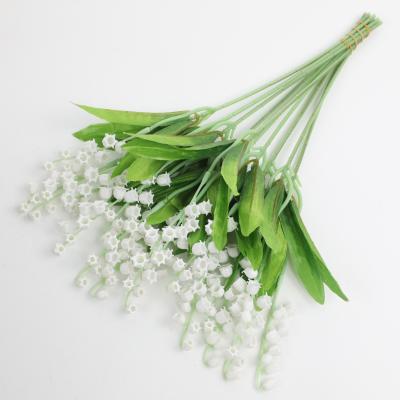 China Simulated green plants, lily of the valley, wedding bouquet, home decoration, flower supplies, white high-end decoration, wedding decoration for sale