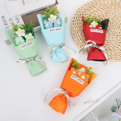 China 520 Valentine's Day Ins Mini Imitation Knitted Woolen Puff Bouquet Gift for Boyfriend's Birthday Companion for sale