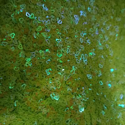 China PET Sequins Style PET Nails Art Deco Sequins Green Flat Back 4MM Hollow Heart Diy Nails Original OEM 3D Time Color Origin for sale