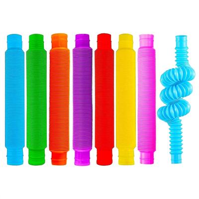 China 12Pcs Mini Decompression Retractable Noise Tubes Wave Color Relief Anxiety Stir DIY Funny Toy Gift for sale