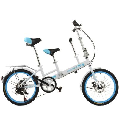China Two Seat Belt Double Bicycle Speed Barrier Mother And Child Aluminum Alloy Drake Folding Disc Variable Women for sale