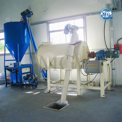 China 20-25m2 Area Simple Dry Mortar Mixing Plant Wall Putty Gypsum Powder Plaster Skim Coat Cement Mixer Tile Adhesive Grout Glue Making Machine for sale