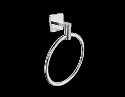 China Contemporary Bathroom Accessory Set Towel Rack No Drilling Heavy Duty Plain Round Brushed Nickel 304 Stainless Steel Wall Mount Towel Ring for sale