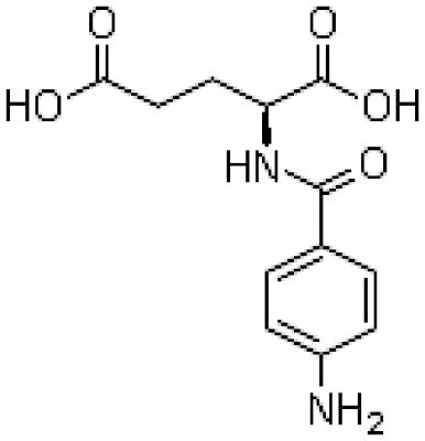 Китай Cas отсутствие 4271-30-1 N- (4-Aminobenzoyl) - L-глутаминовых кисловочных синонимов Pubchem продается