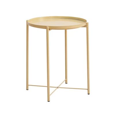 China Small Nordic minimalist bedside coffee table wrought iron balcony flower stand corners round bedroom window small bay table for sale