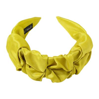 China Hairband Ziming elegant style new French vintage pure color satin braided headband women fur leopard wide headband for sale