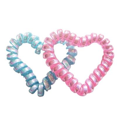 China 2020 hot sale party candy color simple style telephone wiring hair elastic for women and girls for sale