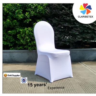 China Durable Plain Dyed Pattern 190gsm Spandex Stretch Chair Cover White Cheap Spandex Chair Cover for sale