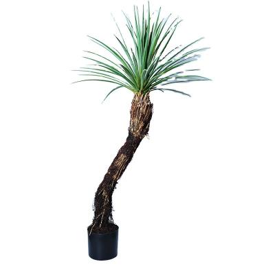 China Art Decor Real touch greenery simulation yucca tree bonsai artificial silk orchids flower plant pot for sale