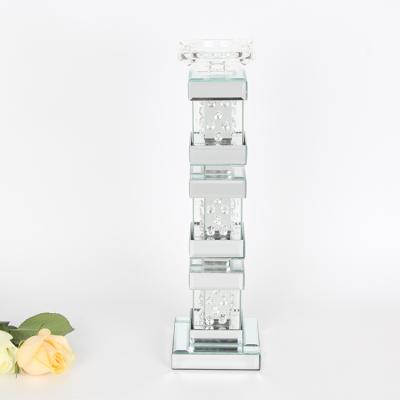 China Newest Design Environmental Friendly Large Crystal Antiques Candle Jar Decorative Clear Glass Candle Holder for sale