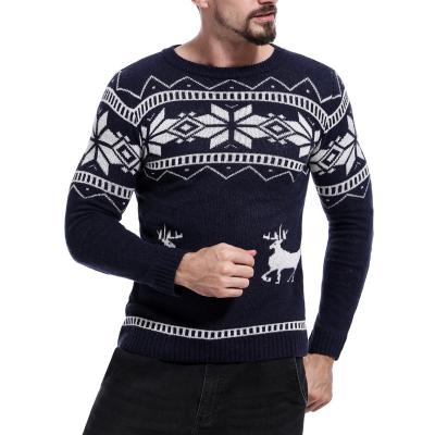 China Hot Wholesale ODM/OEM Wholesale Knitted Men's Jumper Jacquard Christmas Mens Sweater Custom Ugly Crewneck Knitted Sweater for sale
