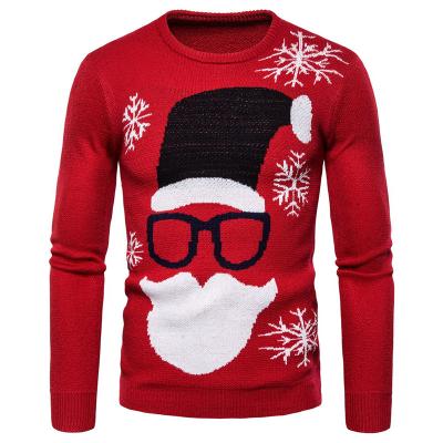 China High quality warm autumn and winter sweater jacquard knitted ugly Christmas sweater crewneck knitted sweater for sale