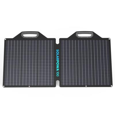 China Hot Selling 24V Waterproof Ip65 Outdoor Portable Camping 100watt ETFE Solar Panels With Kickstands NO for sale