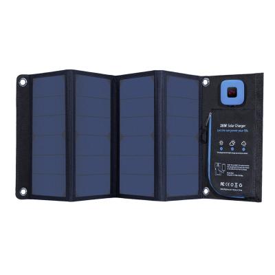 China High Quality Built-in Solar Panel Waterproof Outdoor Foldable Charger Camping Ammeter 28w Plug & Play Solar System NO for sale
