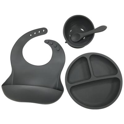 Китай Силикон Bib 29*23cm младенца силикона качества еды отучая наборы с плитой ложки продается