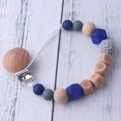 Китай Зажим 30*3*2cm Pacifier шарика Soother ClipsSilicone силикона вязания крючком деревянный продается
