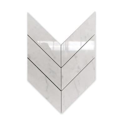 China Popular Carrara Parquet Italian White Finshbone Marble Mosaics Used For Floor And Wall Slabs for sale