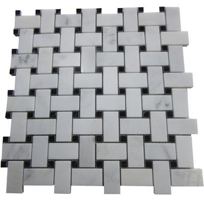 China Bathroom Kitchen Mosaic Tile Asian Statuary Marble Basket Weave for sale